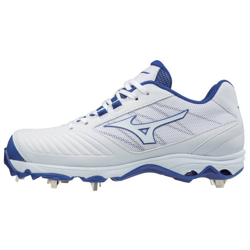 Mizuno 9-Spike Advanced Sweep 4 Rövidszárú Metal Női Softball Cipő Fehér/Királykék BRC801946